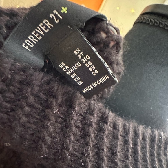 Plus Size 3X Forever 21 Black and Red Mushroom Knit Cardigan - Picture 4 of 4